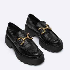 Uterque Leather Platform Loafers